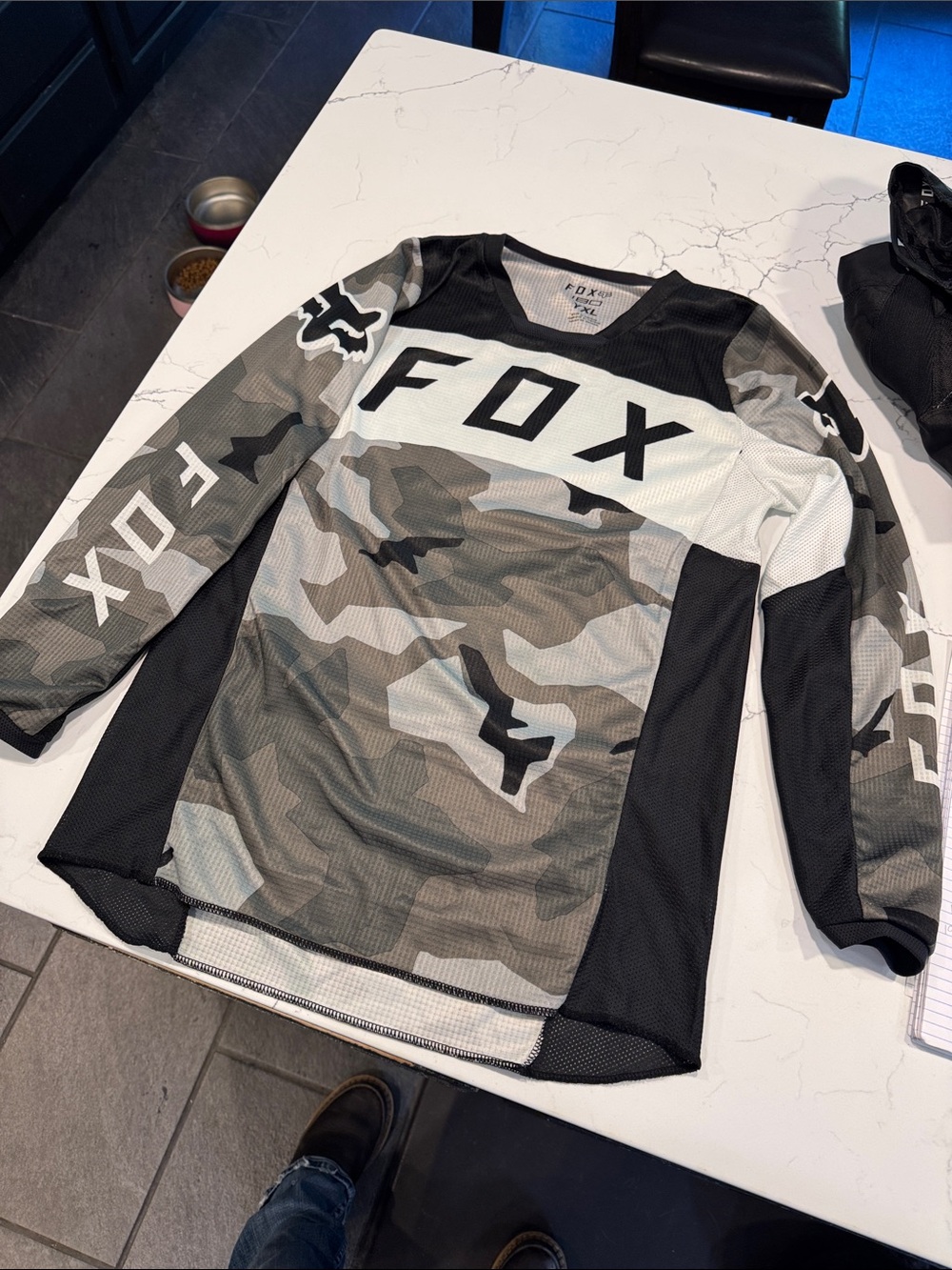 Fox youth Gray Camo Long Sleeve Performance Jersey